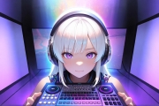 Weiblicher DJ mit Mischpult